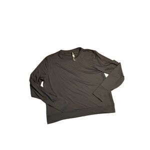 Lukka Lux Black Crew Neck Long Sleeve Shirt Size Large